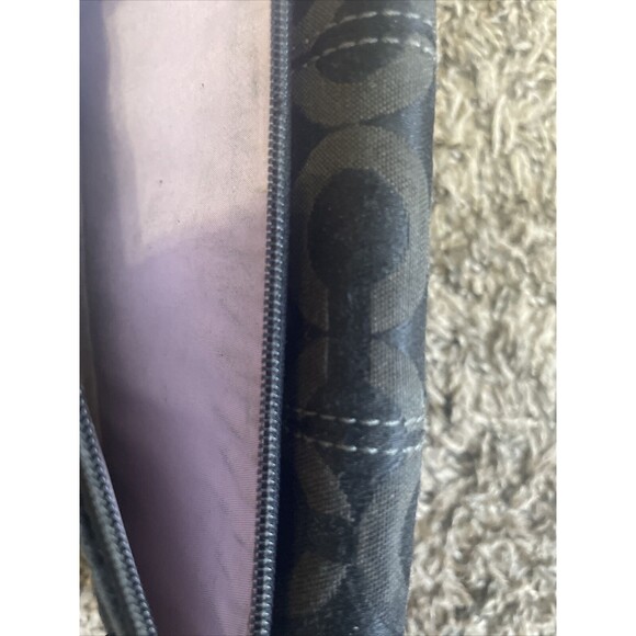 Coach Snap Closure Signature Slim Envelope Wallet Fabric Leather Trim 8x4” (B) - Picture 9 of 9